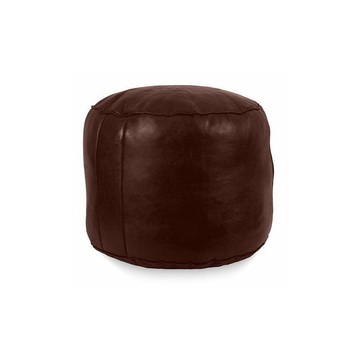 Grand pouf en cuir Marron
