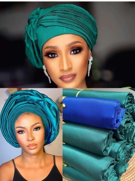 African Raw Silk Headwrap/ 2 Yards/ Raw Silk Gele