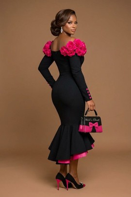 Floral off the shoulder mermaid dress
