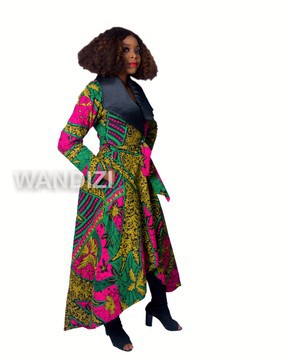 African Print Long Jacket, African Wax Long Coat, Ankara  Jacket
