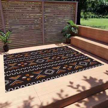 Unique Sustainable Outdoor Rugs African Print Carpet (LARGER SIZES AVAILABLE)