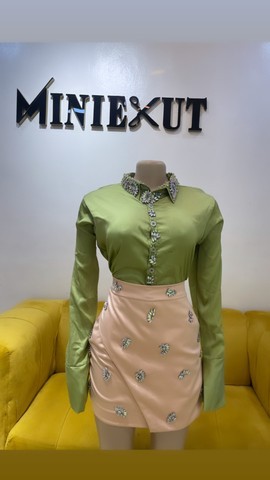 Luxury  two piece set, embellish two piece dress