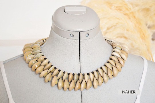 African cowrie shell collar necklace handmade jewelry
