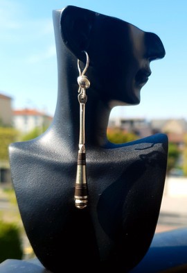 Long "Tuareg" silver earrings