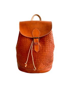 100% handmade high quality genuine leather backpack.