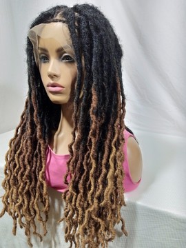 20 pouces ombre gypsy locs, perruque frontale