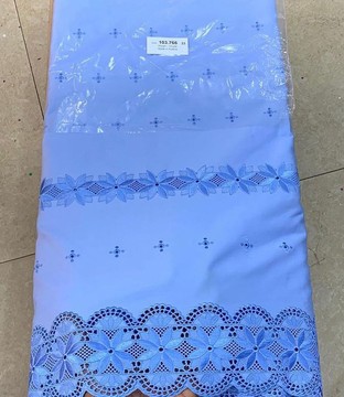 Dentelle polie de luxe bleue, tissus pour hommes (6 yards)