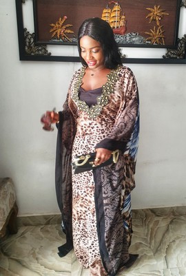 Two-Tone African Elegant Woman Embellished Boubou for Weddings/Special occasions/Plus Size