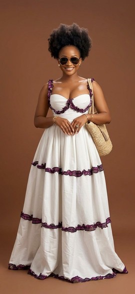 Longue robe blanche en dentelle wan rendezvous