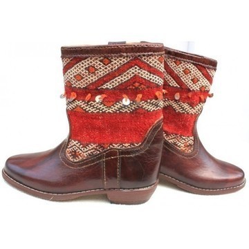 BIG SALE! Genuine leather boots with Kilim Handmade by Cuiroma craftsmen in Morocco