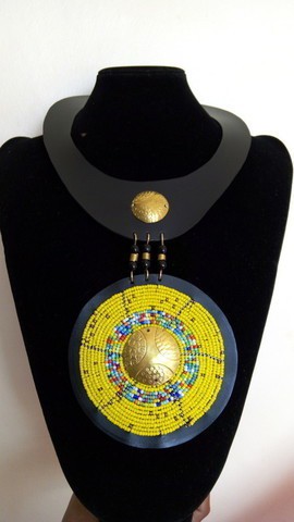 Masai beaded necklace,  African beaded jewelry, Christmas gift for mom, Beaded Pendant necklace