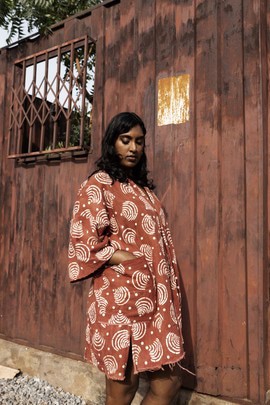 Brown WiFi Bogolan Cloak (Pre-Order)