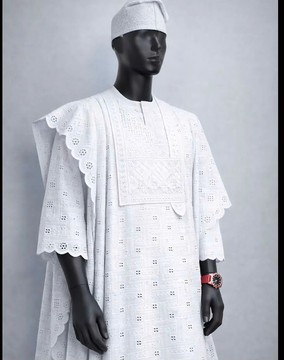 Traditional 4 piece Royal lace set /African men's  Agbada clothing/wedding suits/Dashiki.