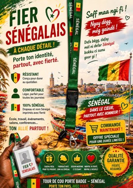 Tour de cou porte badge du Senegal