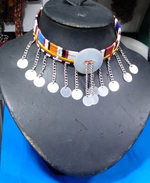 African masaai necklace, beaded necklace
