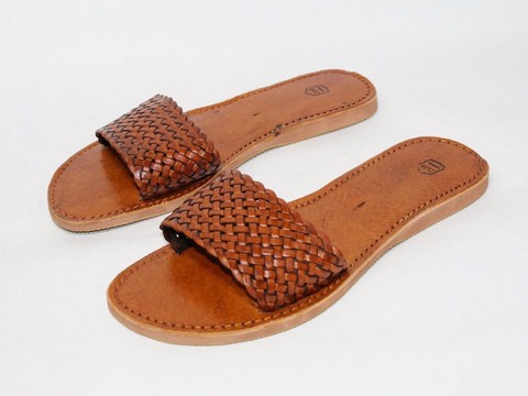 Sandale de plage en vrai cuir pour Femme