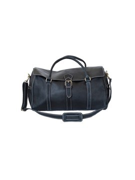 Handmade genuine leather travel bag with shoe compartment - Large weekend bag