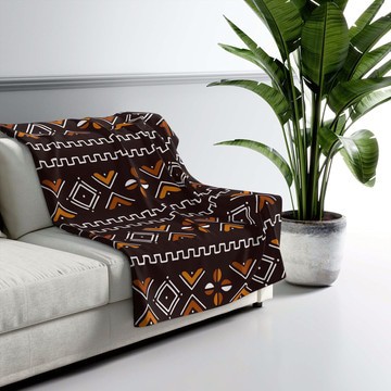 African American Blanket Mudcloth Print Tribal Throw (MORE SIZES AVAILABLE)
