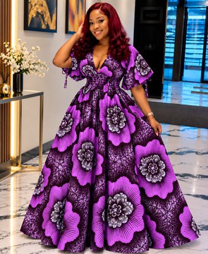 Robe longue à imprimé africain, élégante robe de soirée Ankara, robe Ankara remarquable