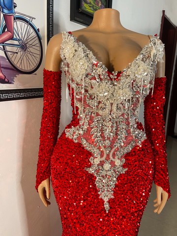 Ice red custom dress