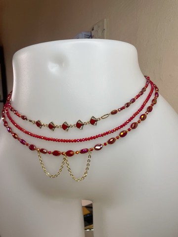 3 ensembles de perles de taille en cristal de luxe