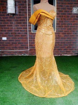 Corset Mermaid Dress, Wedding Reception Dress, Asoebi Dress, Corset Lace Dress, Prom Dress