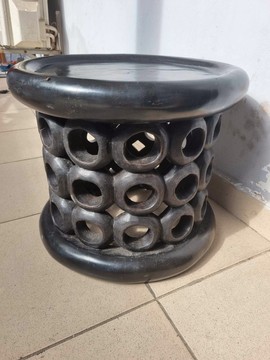 Tabouret Bamiléké Africain Noir
