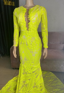 Yellow prom dress,yellow prom gown,prom dress,yellow Graduation dress