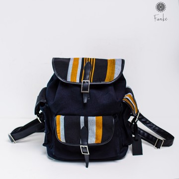 Kanvô backpack black, mustard yellow