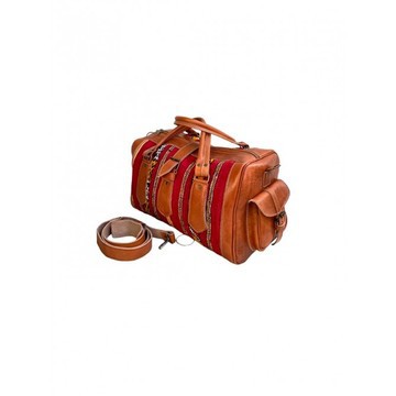 Handmade genuine leather travel bag with shoe compartment - Large weekend bag