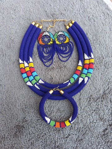 jewelry set, Masai necklace, Masaai bracelet, Maasai earrings