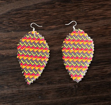 Boucles d'oreilles en wax feuilles