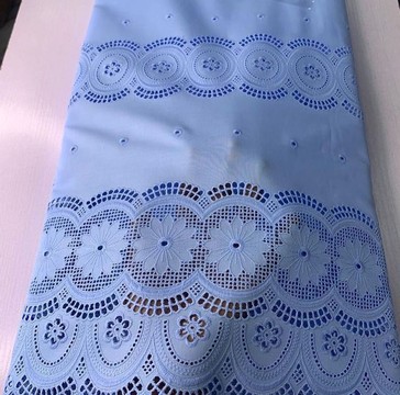 Dentelle polie de luxe bleue, tissus pour hommes (6 yards)