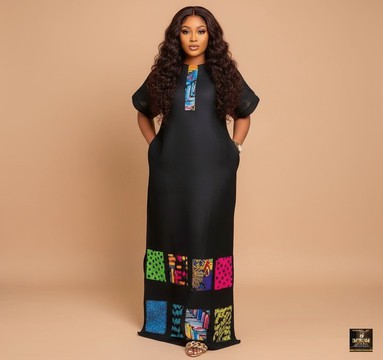 Torera Black Maxi with Patchwork Hem