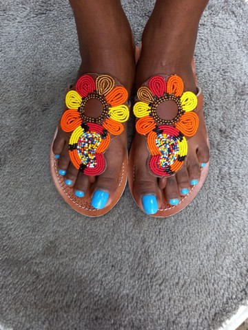 Female sandals, African sandals, Kenyan sandals, Masai sandals, Beaded sandals