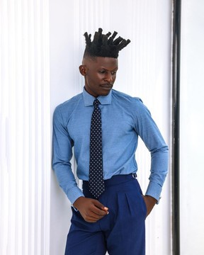 A Zero Pressure, Navy Blue shirt.