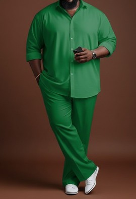 Men's Classic Green Casual Suit for Effortless Style