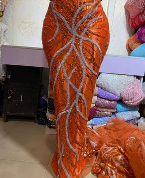 Tissu en dentelle perlée pour femmes, tissu en dentelle pour femmes (5 yards)