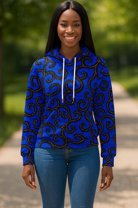 Ankara Hoodie For Women - Chic Vintage Pattern