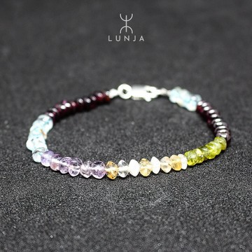 Bracelet Perles Pierre De Lune De Madagascar - Fait Main, Sur Mesure, élastique, Pierre Naturelle Couleur Blanc/gris/marron