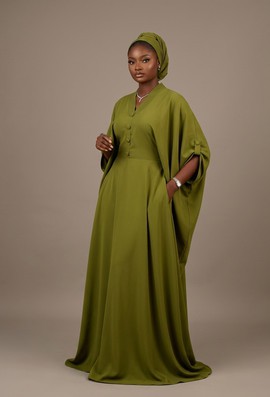 Women's Olive green bubu kaftan dress | Nigerian wear
