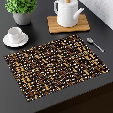 (TWO PIECES) Tabletop Placemat Afrocentric Mudcloth Pattern (MORE SIZES AVAILABLE)