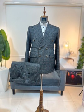 dark gray wool double  breasted suit. Best seller
