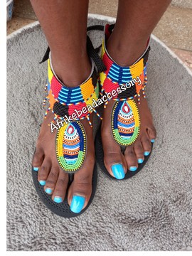 Gladiators, Masai sandals, Beaded sandals, African sandals, Female sandals
