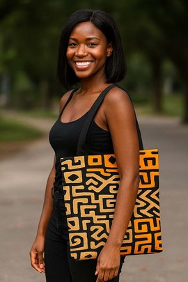 Kuba Print Afrocentric Tote Bags | Tribal Style | Large Capacity