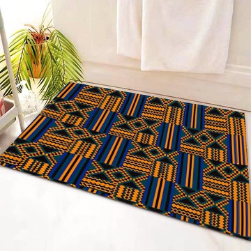 African Bath Mat Kente Print Bathroom Rugs (LARGER SIZES AVAILABLE)