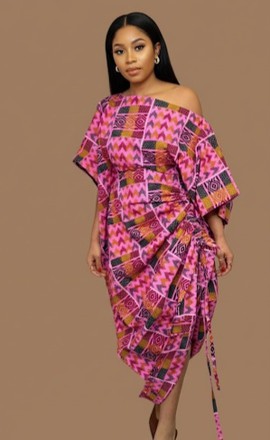 Chic Off-Shoulder Printed Wrap Dress