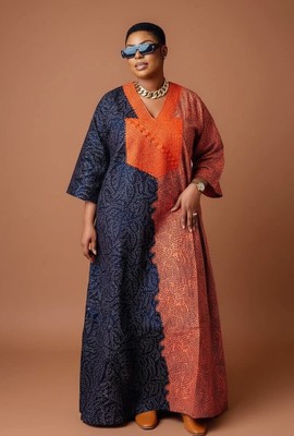Bold Two-Tone African Maxi Dress: Style Meets Tradition