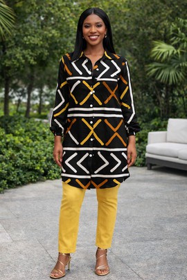 The Adire Flow Shirt Dress – Rooted in tradition, styled for now