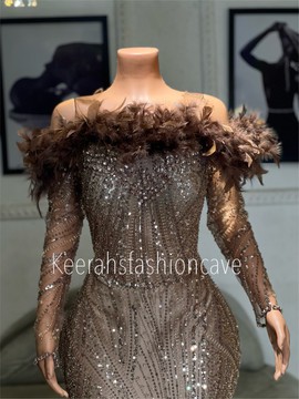 Long prom evening dress with train, wedding dresses, prom gowns
